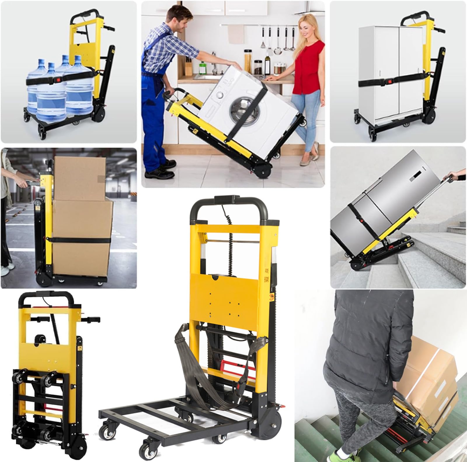 Electric Sack Truck, 441 lbs Maximale Tragfähigkeit Elektrischer Treppensteiger Treppen Hoch Und Runter mit Gummiketten für zum Bewegen von Möbeln