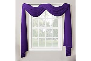 Graceful Purple Sash for Cross: Voile Home Decor Fully Hemmed Scarf Valance Swag