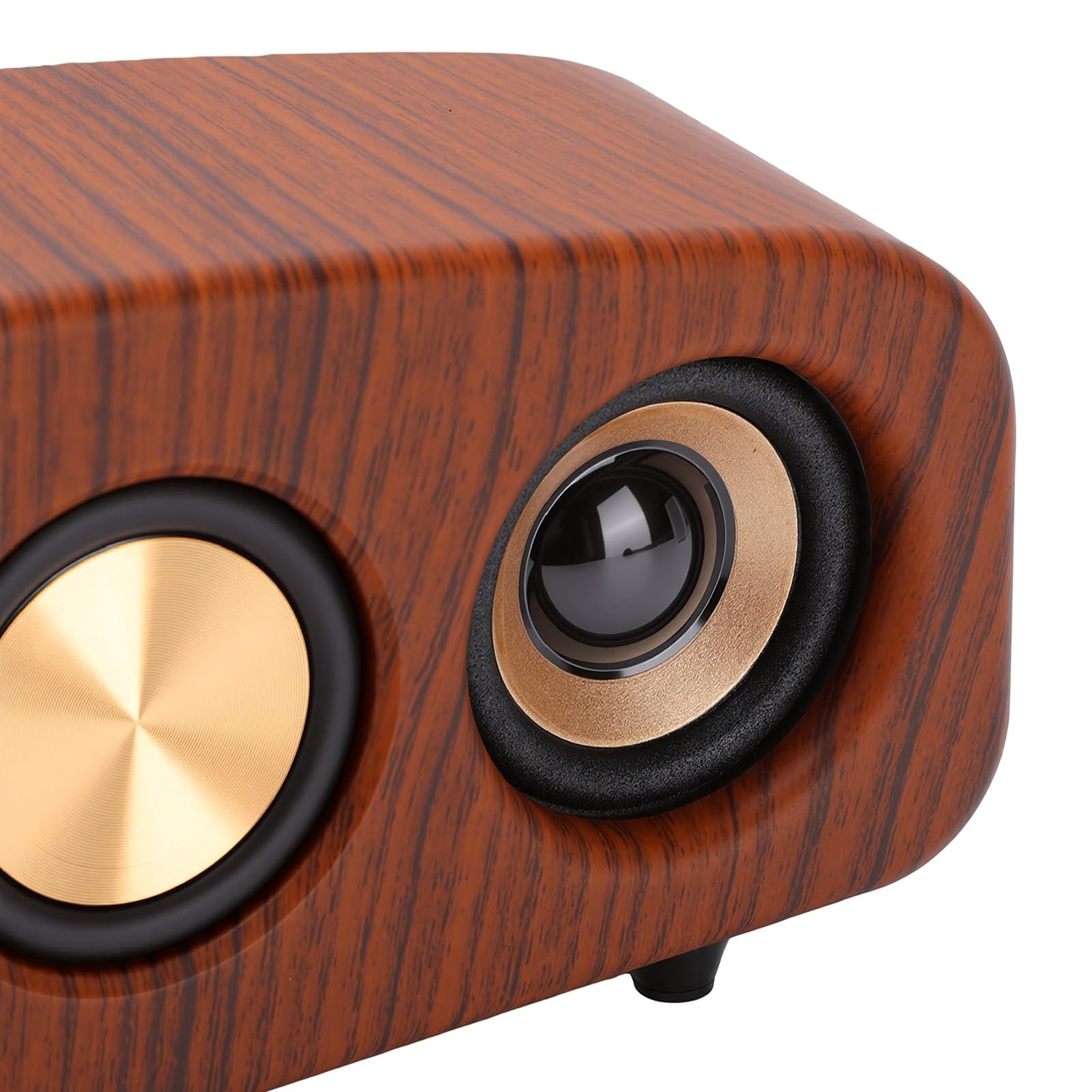 Asixxsix Altoparlante Bluetooth retrò, Finitura in Legno | Suono Forte da 120 DB, Riproduzione Intelligente, Batteria Ricaricabile da 2400 MAh, Supporto Scheda TF AUX USB Lettore MP3