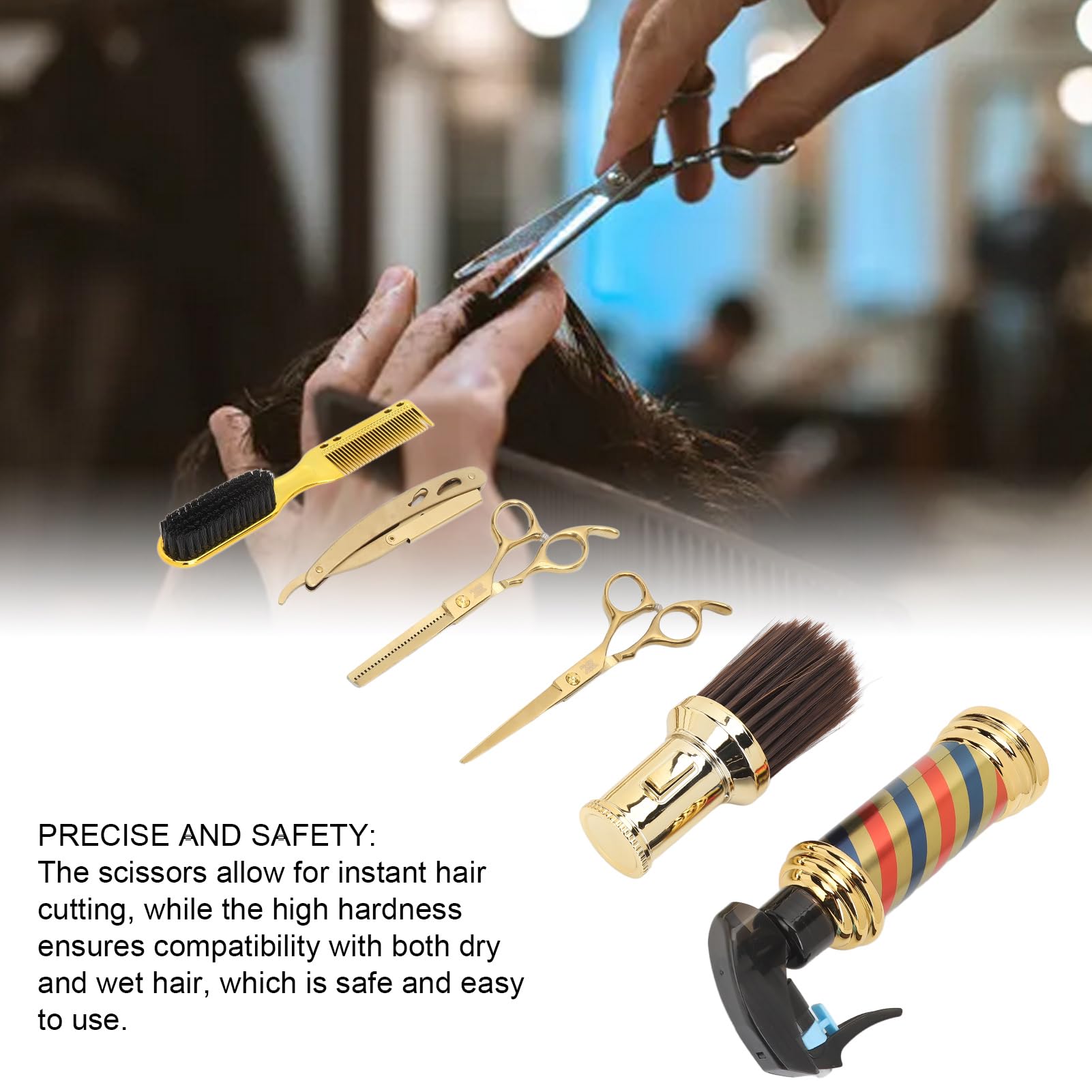Styling Set - Profi Styling Set mit Haarschneidescheren, Sprühflasche, Staubwedel, Bürste für Haarschnitt zu Hause und im Salon