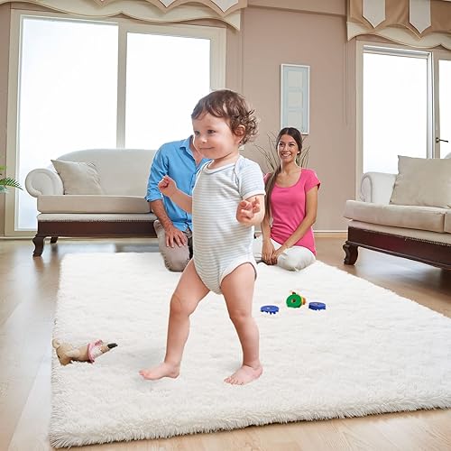 Miniatura 5 de ISEAU - Alfombras mullidas, suaves, peludas, cómodas, bonitas, para interior, para la habitación de niños, alfombra de cabecera, para niños y niñas,