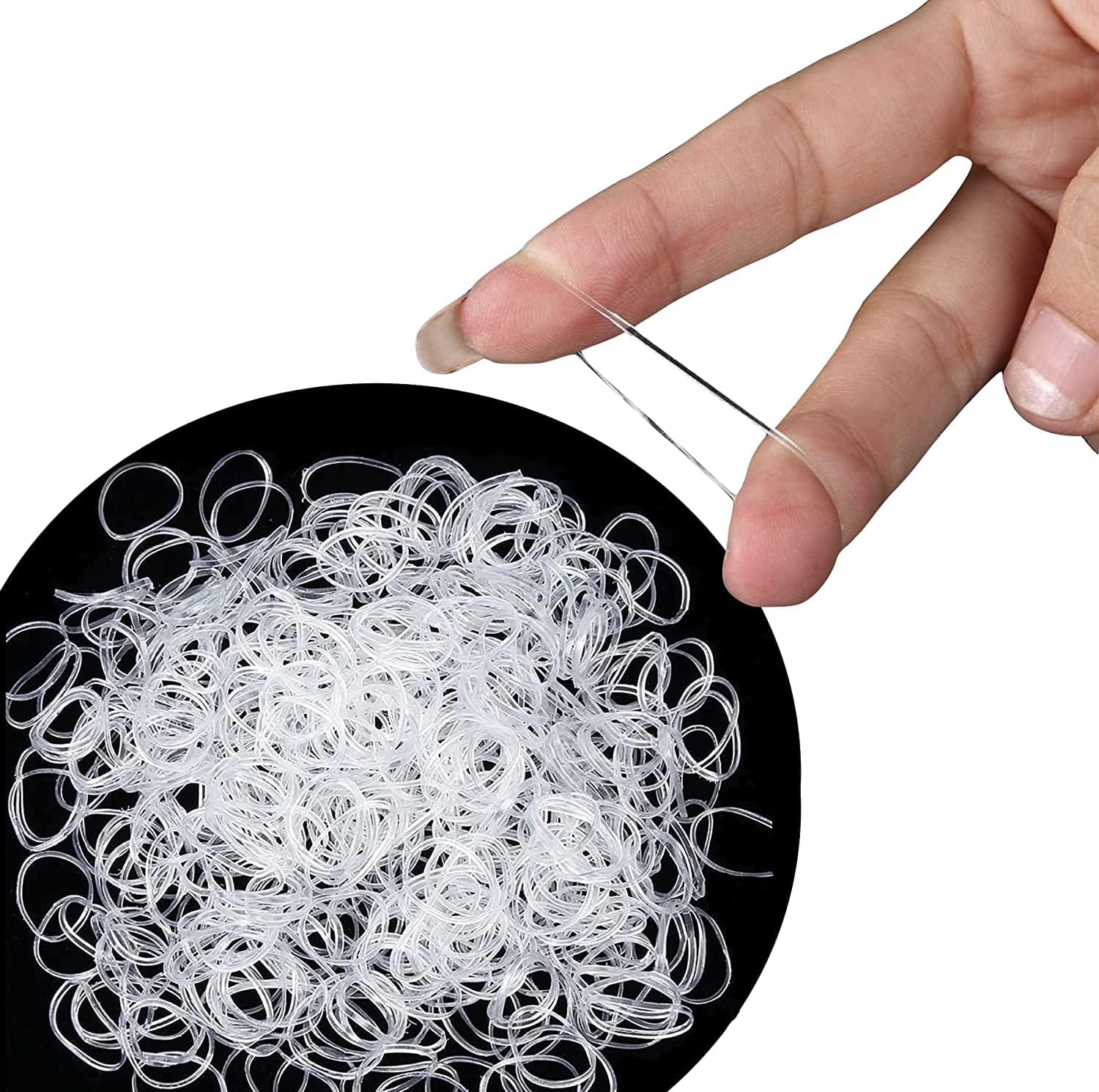 Cosy Companions™ 240x Small Hair Bands - Clear Elastic Hair Ties