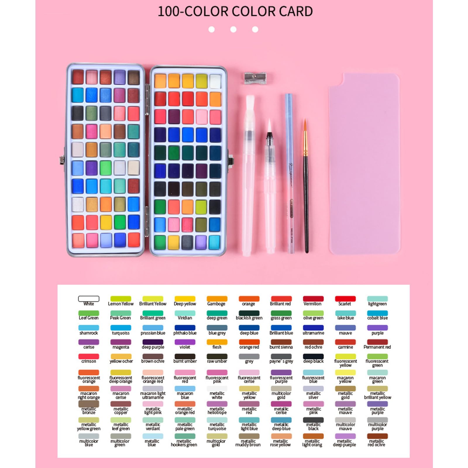 50/72/90/100 Couleurs Paillettes Peinture Aquarelle Étincelante Peinture Aquarelle Solide Ensemble Peinture Pigmentaire Nacré Pour Artisanat