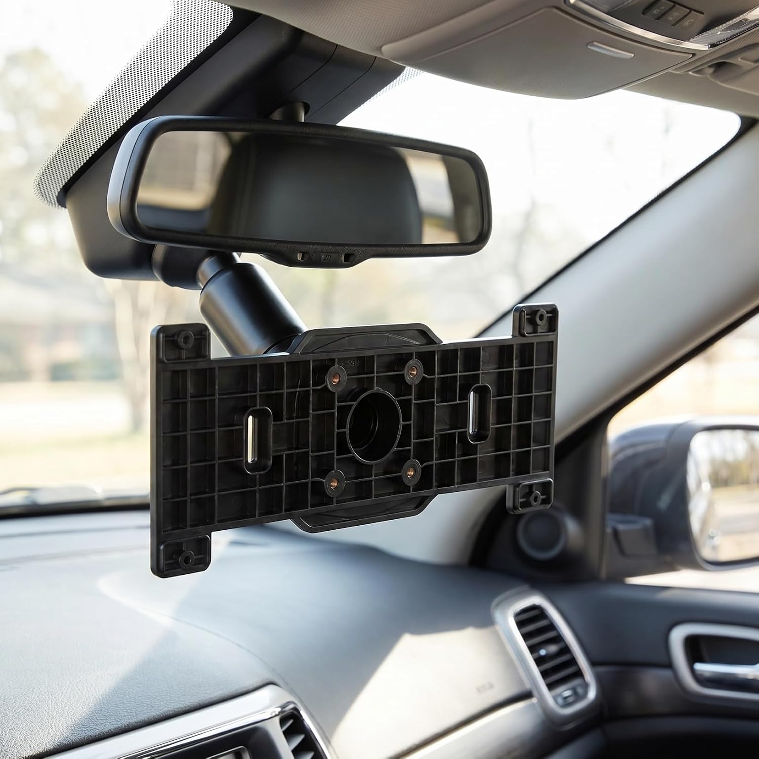Lurrose Rearview Mirror Bracket Dash Cam Mount Back Plate Panel Kit Compatible with Hiac 2008-2011 Vehicle Interior Easy Installation Stable Rearview Mirror Holder for Car Cameras image 4