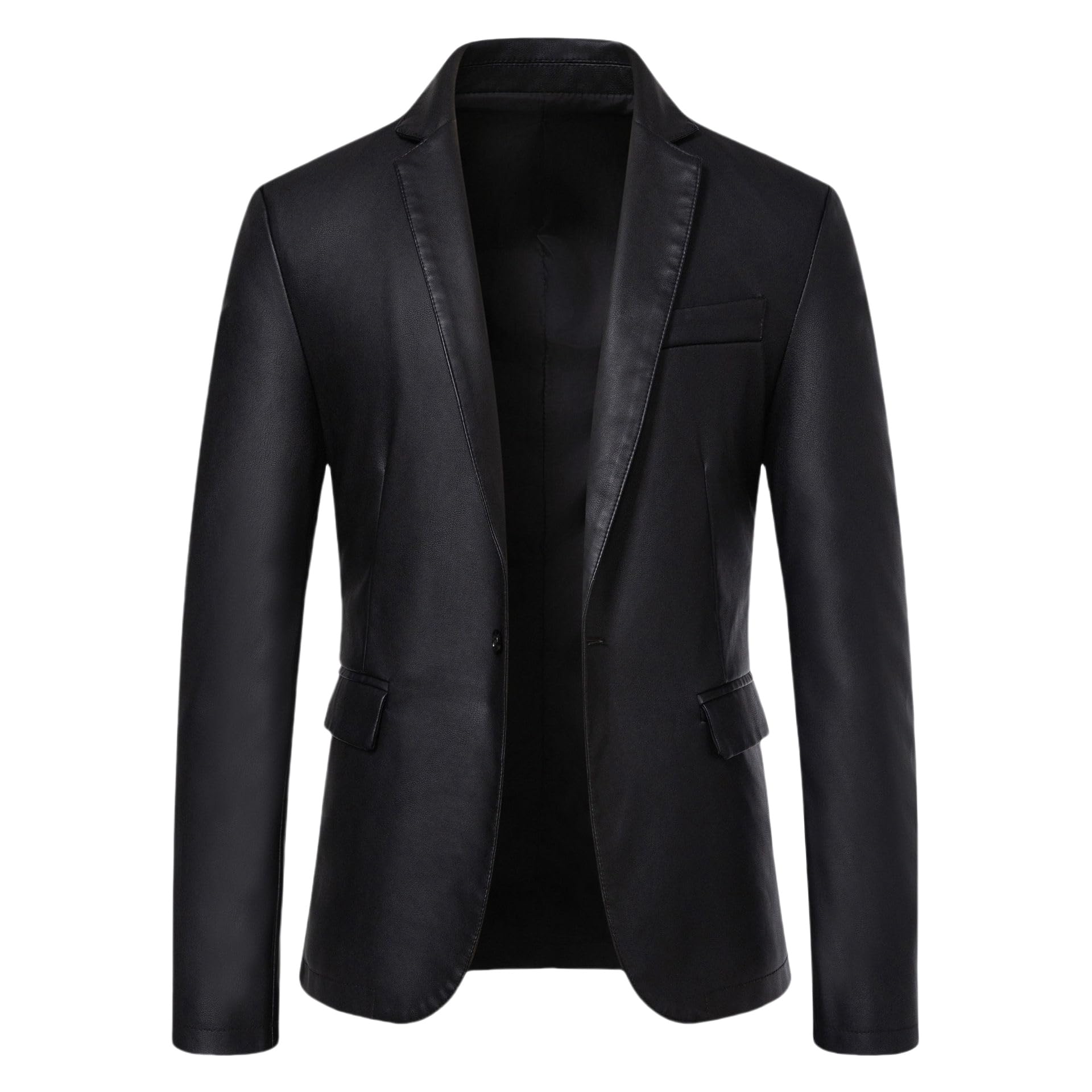 Generico Giacche Sportive Casual da Uomo, Leggere, in Similpelle, Blazer, Giacche con Un Bottone, Capispalla da Lavoro, Tempo Libero, Giacca A Vento, Impermeabile Traspirante, Nero XXS