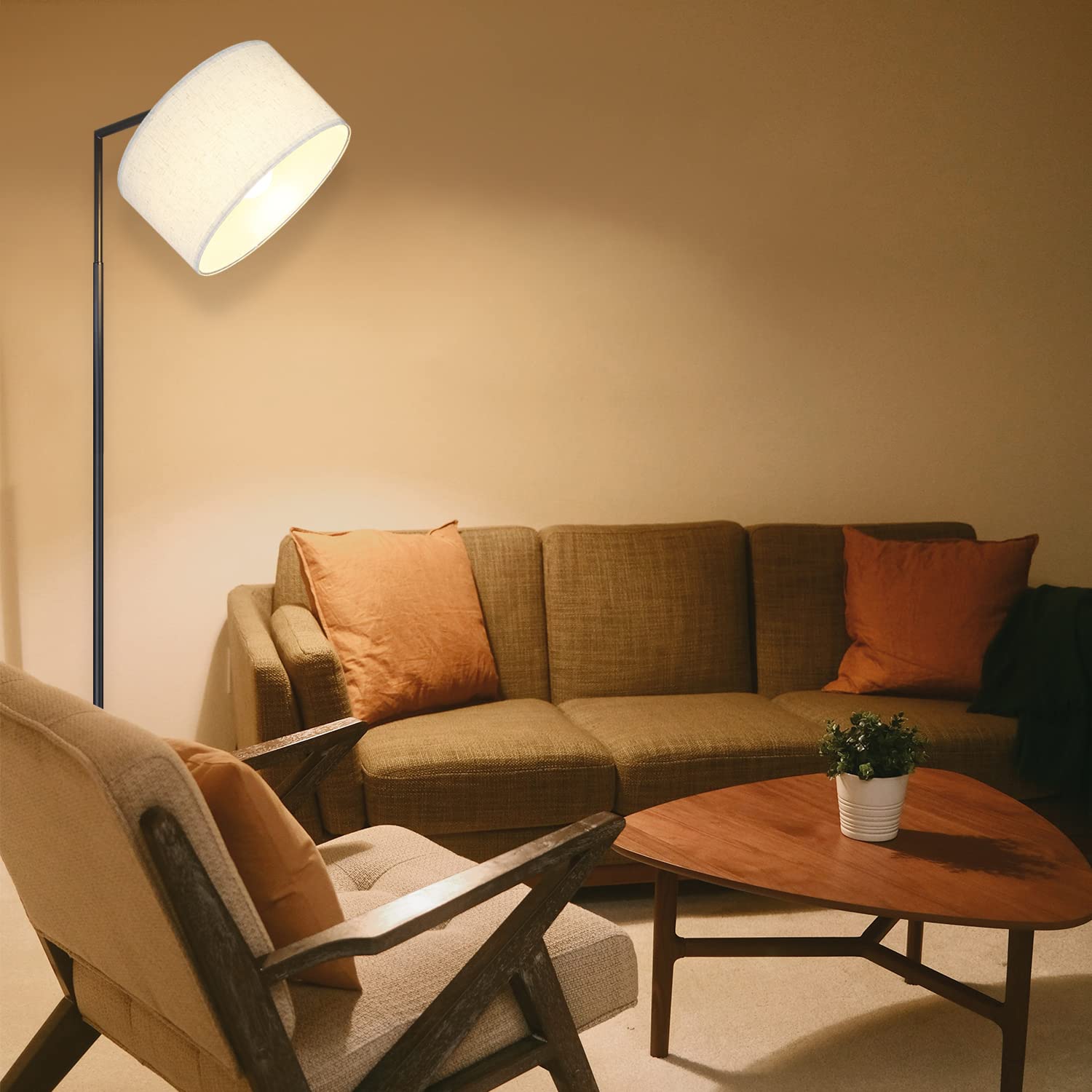 ZMH Lampa podłogowa Nowoczesna lampa podłogowa do salonu: Lampa do czytania | Sypialnia Gniazdo E27 Max 40W Lampa podłogowa Przełącznik nożny Projekt abażuru 166cm Sypialnia Hotel - bez żarówki