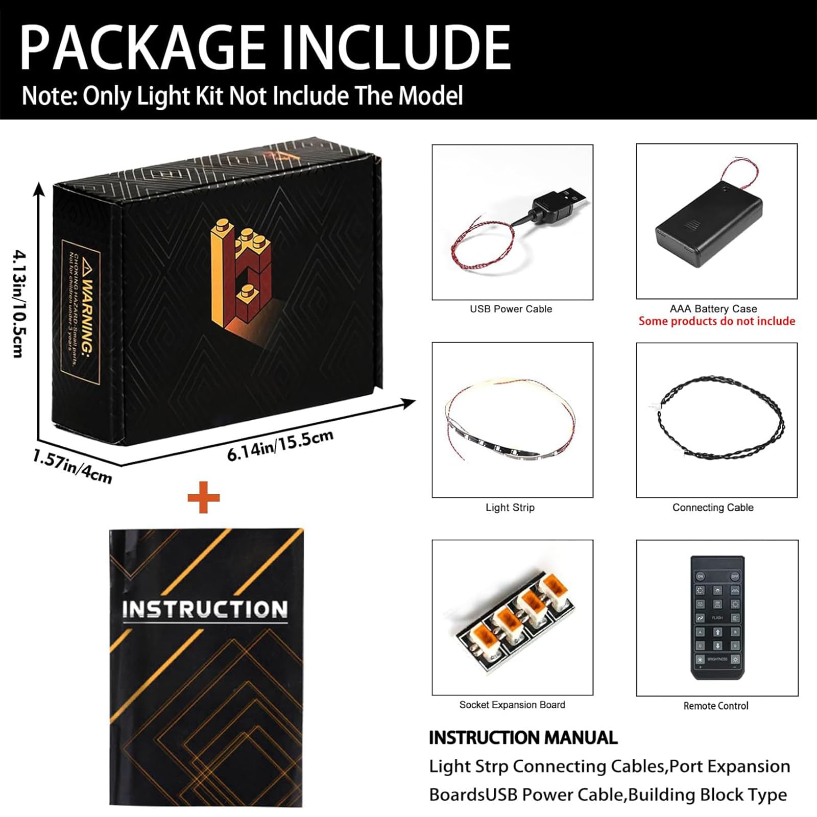 Kit d'Éclairage LED pour Lego 43302 Main Street, U.S.A – Lumières Personnalisées à Monter Compatible avec ce Modèle (Modèle Non Inclus)(Version RC)