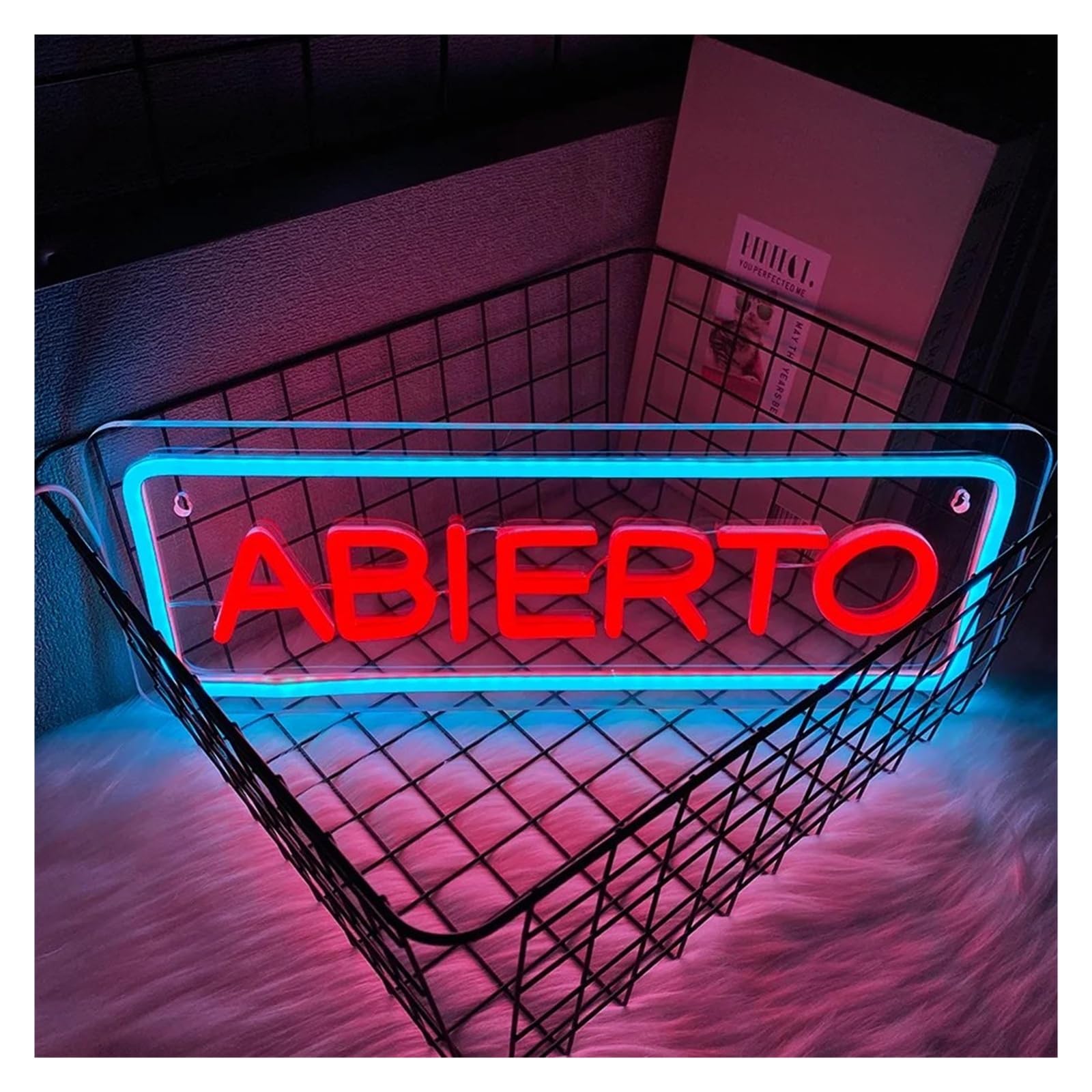 LEMST Signs Lamp Abierto LED Neon Sign,Business Spanish Open Signs for Various Stores,Suitable for Hanging on Shop Wall Window as Room Decoration 42×16cm/16.54×6.3in