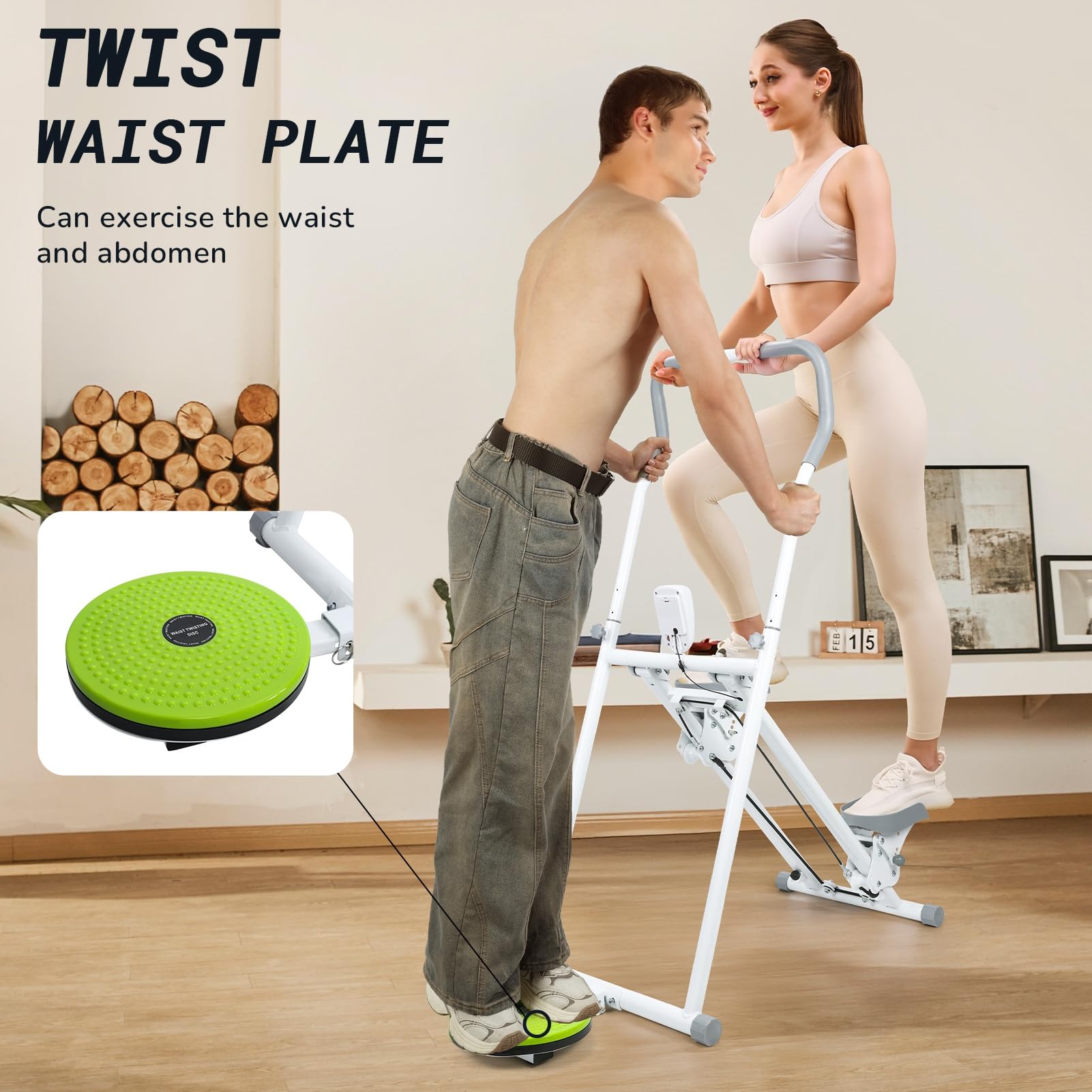 Macchina stepper per scale, attrezzatura per esercizi a casa, scalatore verticale per allenamento cardio, macchina pieghevole, pedali e maniglie regolabili, macchina per la perdita di peso