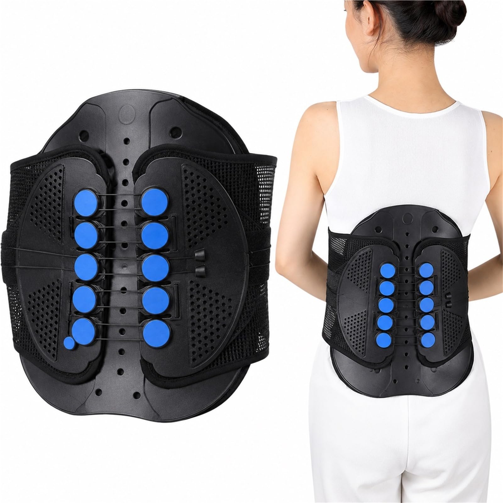 Faja Lumbar para Hombre y Mujer Soporte de Espalda para Hernia Discal y Ciática Cinturón de Descompresión para Fractura por Compresión y Recuperación Postoperatoria | M