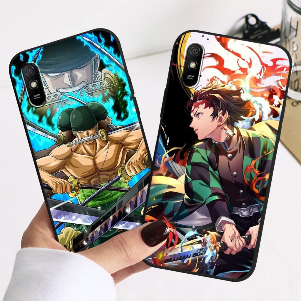 Eouine Custodia per Xiaomi Redmi 9A (4G) 6,53,Anime Demon Slayer Kimetsu No Yaiba Case con Kawaii Modello, Antiurto Morbida TPU Silicone Protezione Cover Compatibile con Redmi 9A 4G, Nezuko 01