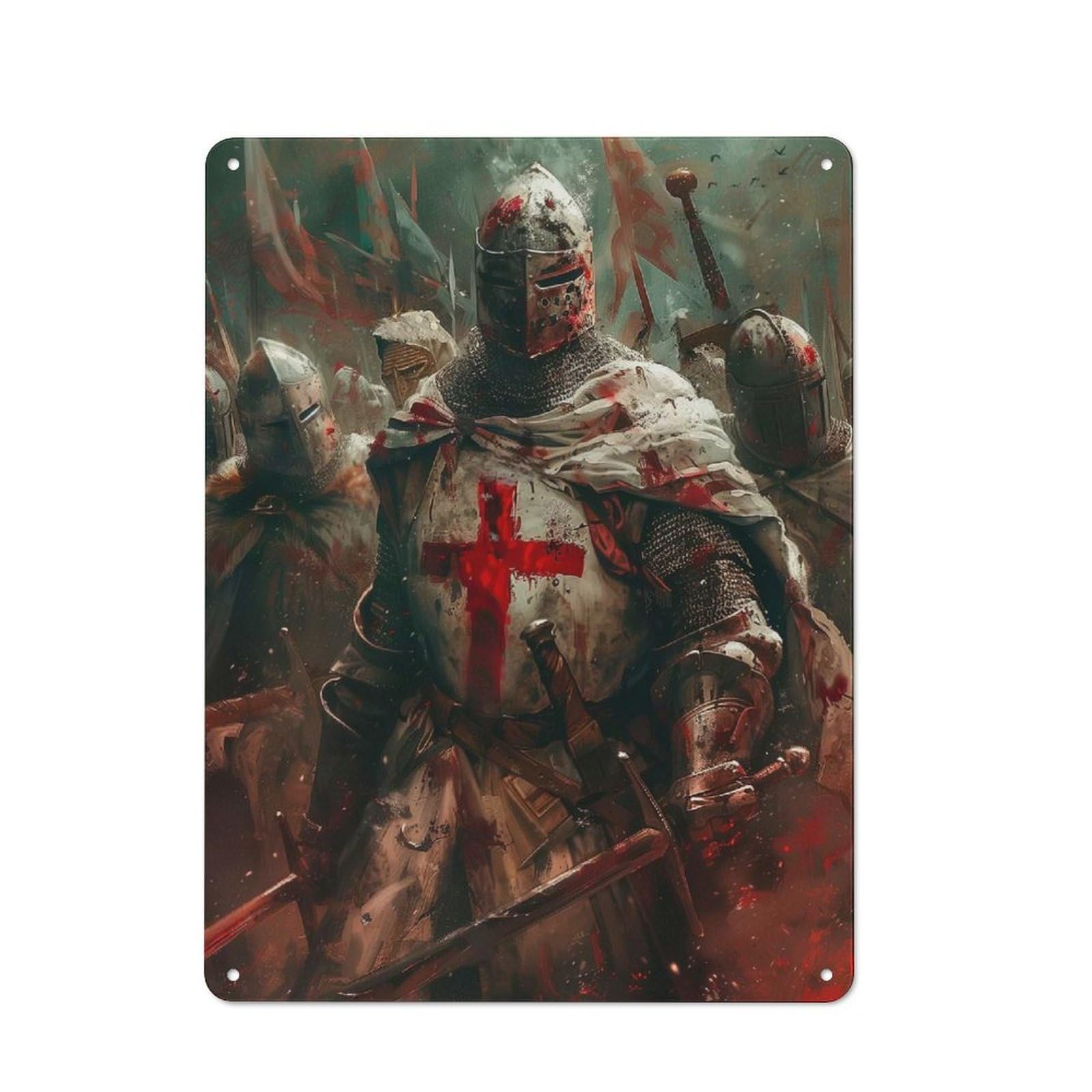 Junmoney Ready To Fight Vintage Metal Wall Decor 40X30cm, Garage Metal Sign For Workshop, Basement, Shed Or Games Room