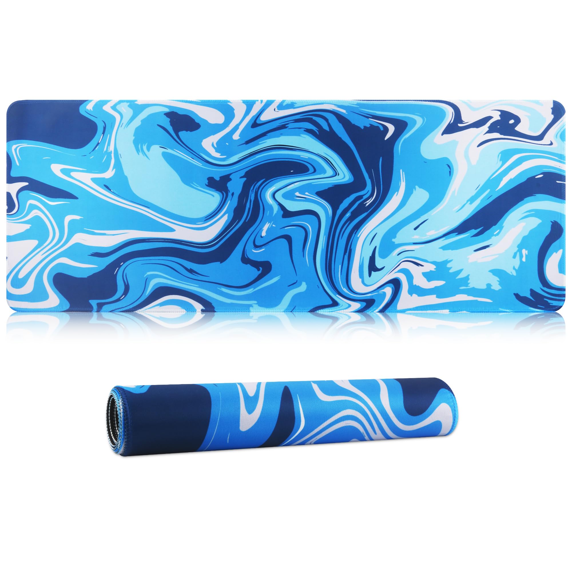 HoYiXi Gaming Mouse Pad Extra Large Computer Keyboard Mouse Mat Soft Smooth Surface and Anti-Slip Rubber Base Soft Cloth XXL Mouse Pad 600 x 300 x 3 MM -BL 004