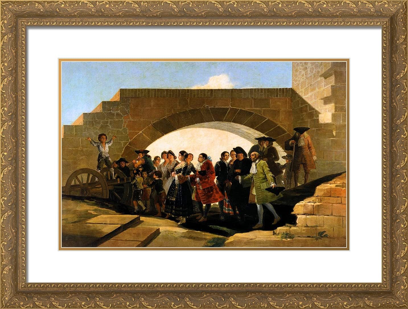ArtDirect Goya, Francisco 24x18 Gold Ornate Framed Art Print with Double Matting Titled: The Wedding
