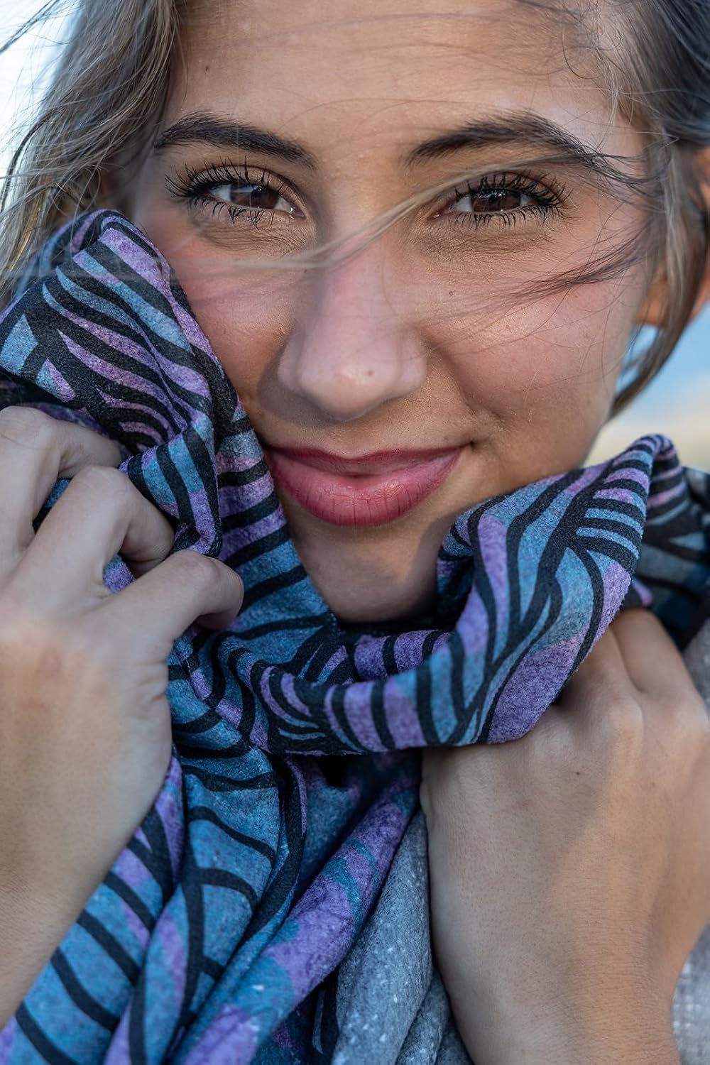Lavendar Ridge Beach Towel – Fast Dry Microfiber Towel, Ultra-Light & Super Absorbent. Sand Resistant Travel Towel for Beach, Pool, Camping, Yoga & Outdoor use.