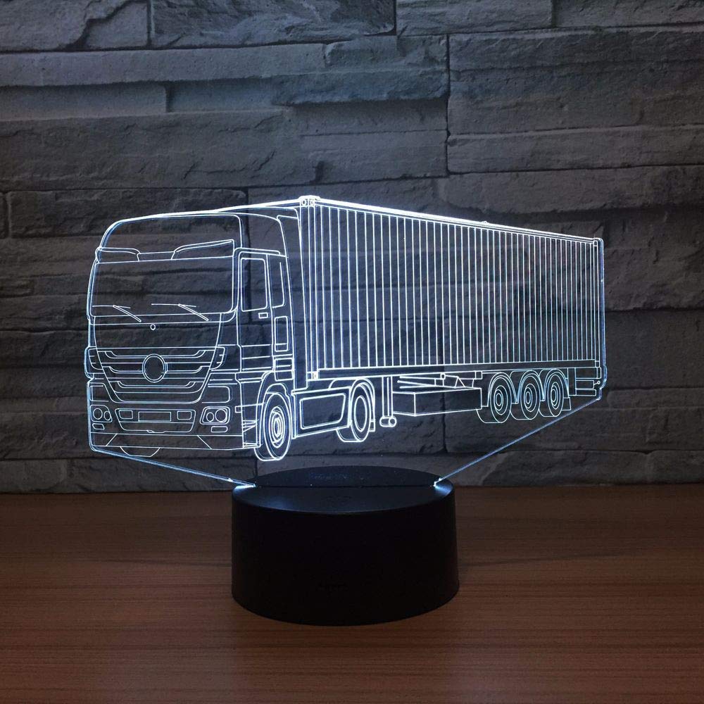 HPBN8 Ltd Creativo 3D Camion Luce Della Notte LED Lampada 7 Cambiamento di Colore Lampada da Tavolo USB Power Interruttore Tattile Giocattoli per Bambini Decor di Natale Regalo di Compleanno