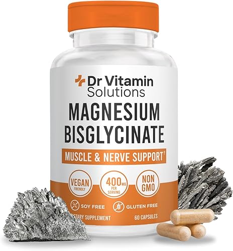 DR VITAMIN SOLUTIONS Bisglicinato de magnesio 400 mg Albion magnesio quelatado para relajación muscular, salud nerviosa y mejor sueño Vegano, sin