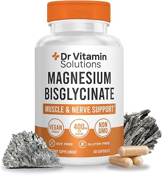 Magnesium Glycinate 400mg Buffered Magnesium Bisglycinate Chelate | Albion Chelated Magnesium for Muscle & Nerve Support + Calm | High Absorption, Gentle on Stomach | Non-GMO, 60 Vegan Capsules