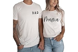 Mom and Dad Matching Shirts Women Mama Letter Printed T-Shirt Mama Graphic...