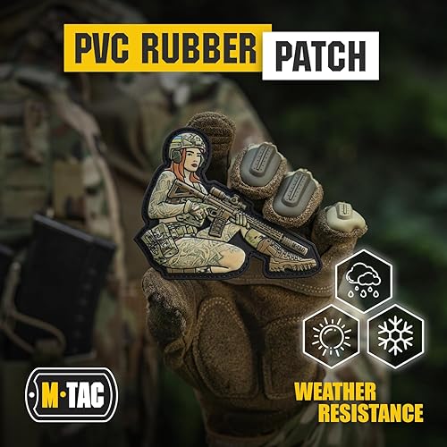 Miniatura 5 de M-Tac Morale Patch Tactical Girl - Parche militar táctico de PVC con cierre de gancho en la parte trasera - Parches para chaleco, mochilas,