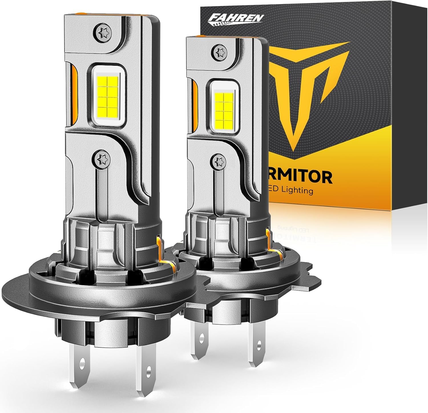 Upgraded H7 LED Bulbs, 40000LM 10X Brightness, 6500K White Super Bright, 1:1 Halogen Size, W/CSP Chips H7 H7LL Fog Lights, No Adapter Required Easy Install, Non-polarity, Pack of 2