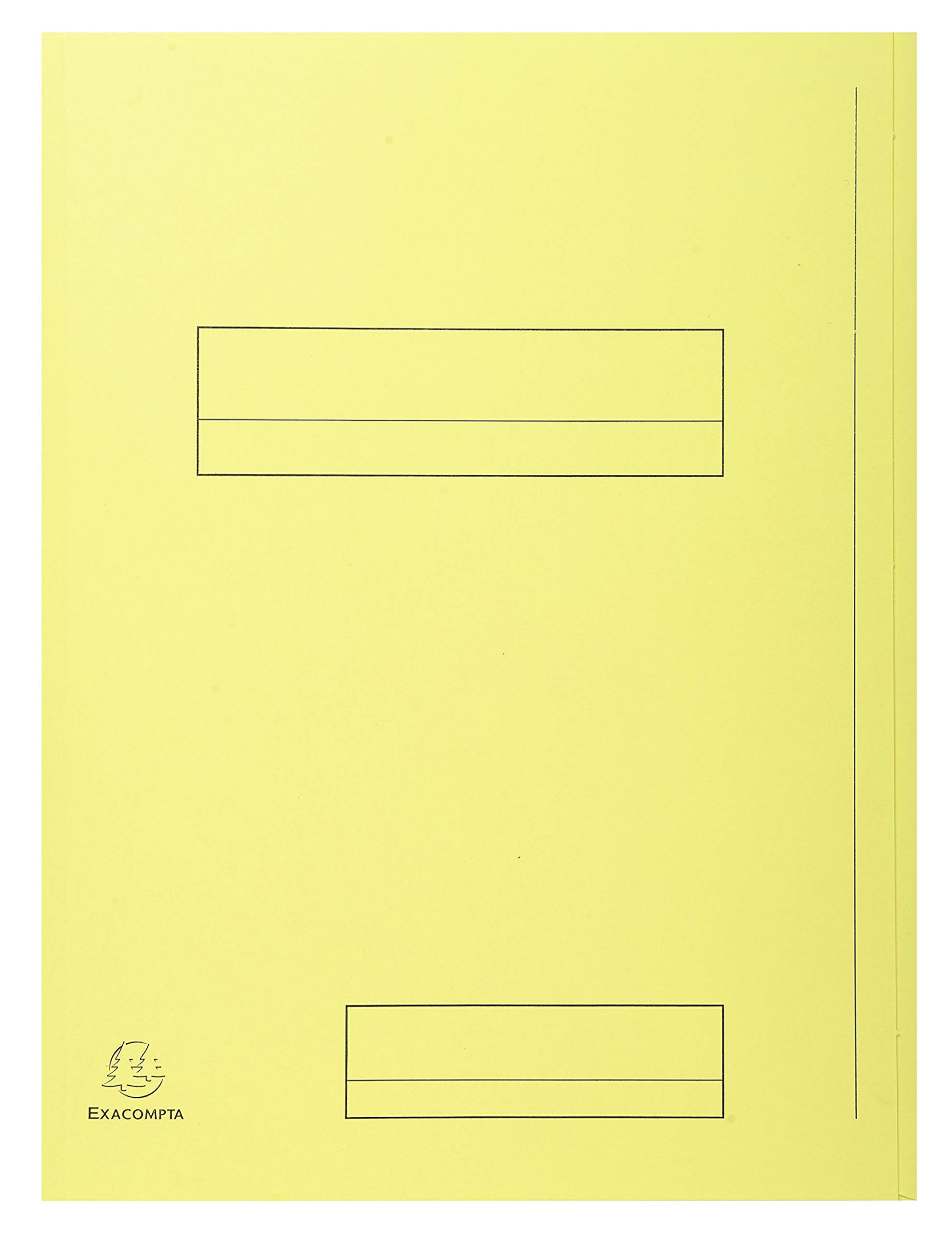 Exacompta 335005E - Lote de 50 Subcarpetas Super 250 Impresas y con 2 Solapas, Color Amarillo