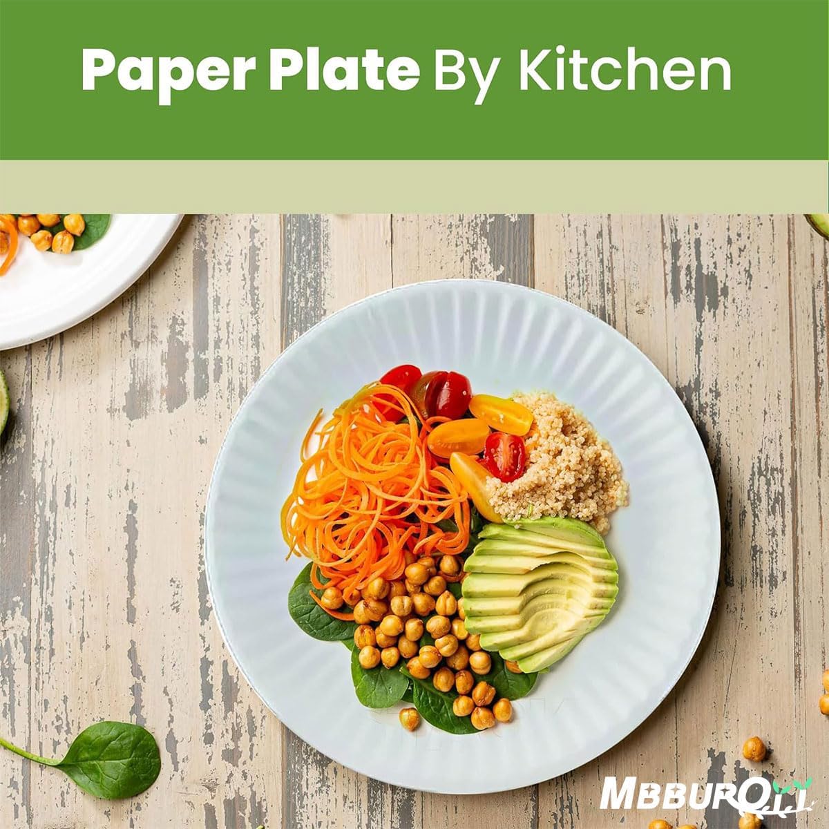 100% Compostable Paper Plates, Heavy Duty Disposable Plates [100-Pack] 9 Inch Plates - Eco-Friendly, Biodegradable Sugarcane Bagasse, Natural Unbleached White 7" Dinner Paper Plate