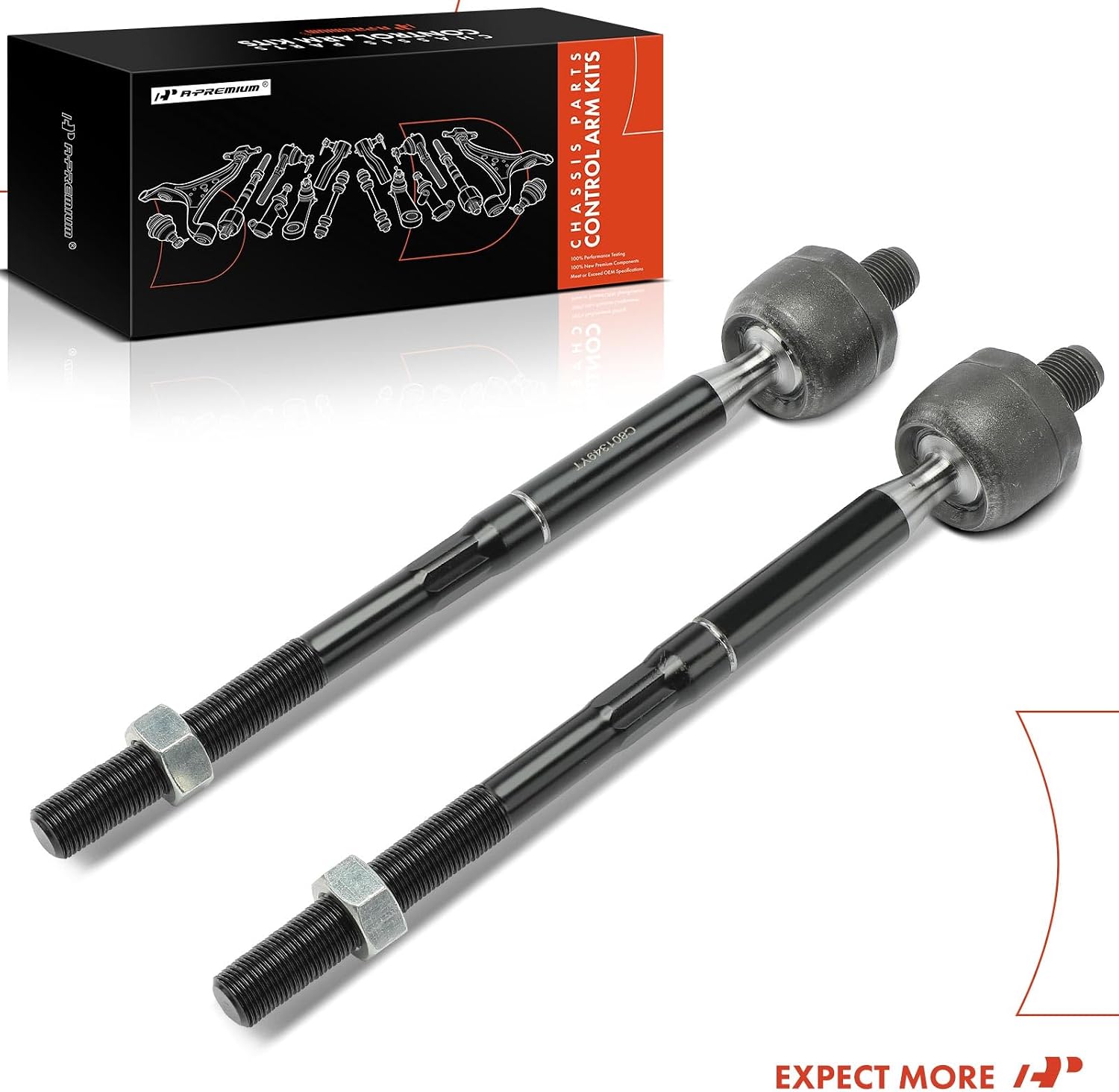 A-Premium 2 x Front Inner Tie Rod Ends, Compatible with Ford Mustang 2015 2016 2017 2018 2019
