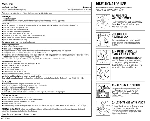 Miniatura 3 de Minoxidil - Tratamiento de crecimiento del cabello con 5% de espuma para mujeres, latas de 2.11 onzas, paquete de 3, suministro para 6 meses