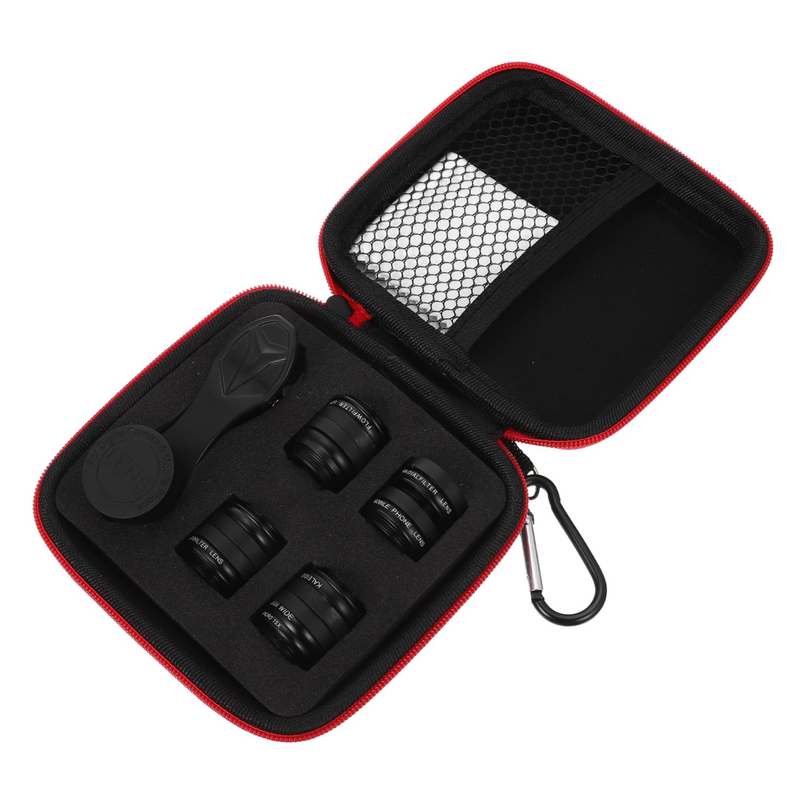 Clip Obiettivo per Fotocamera Telefono 10 in 1 Nero | Lega di Alluminio e Vetro, Set da 1 Pezzo, Ampio Campo Visivo, Primi Piani Nitidi