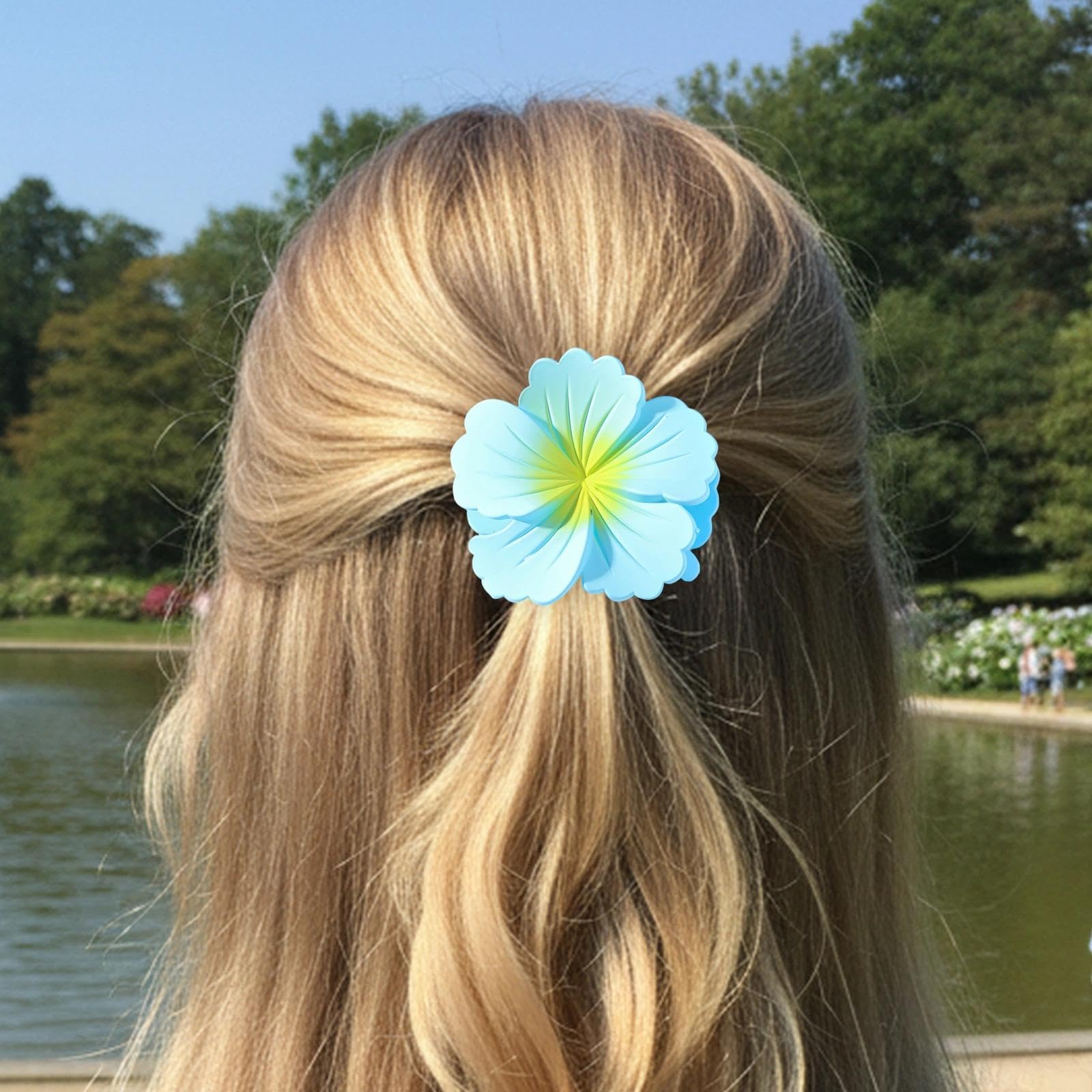 Flower Hair Claw Clips for Thick Hair, Strong Hold Nonslip Petal Design Clamp Grip Accessory for Daily Hairstyling and Lounging Use