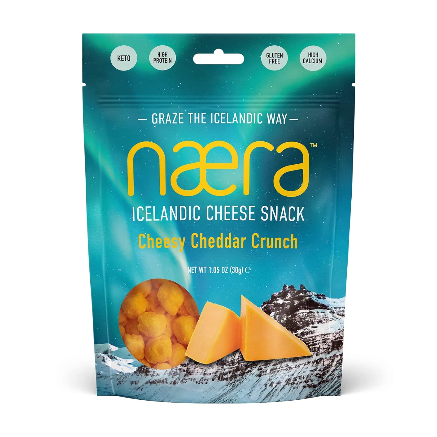 Næra Icelandic Cheesy Cheddar Crunch 100 Popped Premium