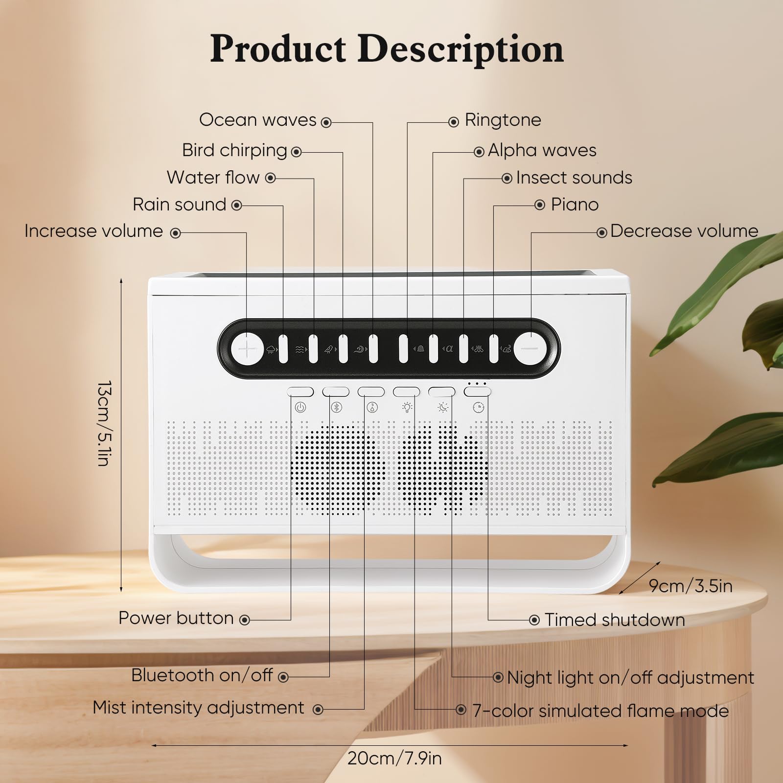 máquina de ruido blanco,humidificador de aire habitación