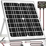 SOLPERK Solar Panel Kit 20W 12V, Solar Battery Trickle Charger Maintainer + Upgrade Controller + Adjustable Mount Bracket for Boat Car RV Motorcycle Marine Automotive