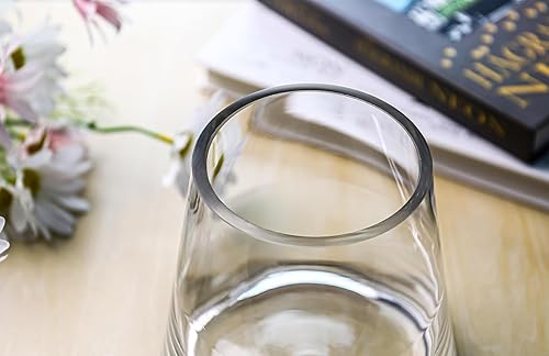 Miniatura 4 de CYS EXCEL Florero cilíndrico pequeño de cristal transparente de 5 pulgadas con apertura de 3.5 pulgadas, elegante centro de mesa para bodas, eventos