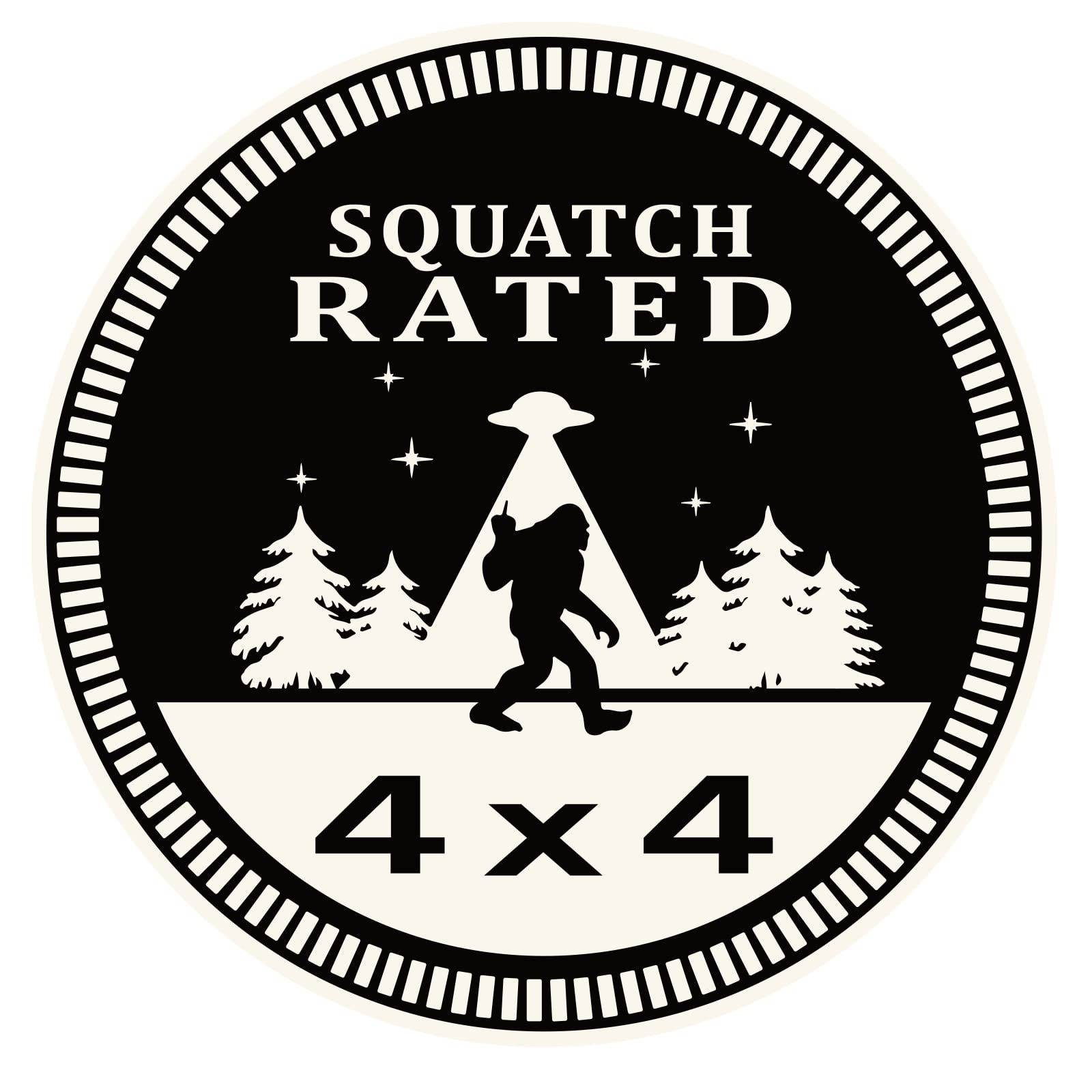 Bigfoot Badge Rated Car Emblem, Squatch 4 x 4 Metal Automotive Badge 3D Metal Car Badges Emblems Round Decals Decals Stickers Compatible with Wrangler Vehicles Trucks