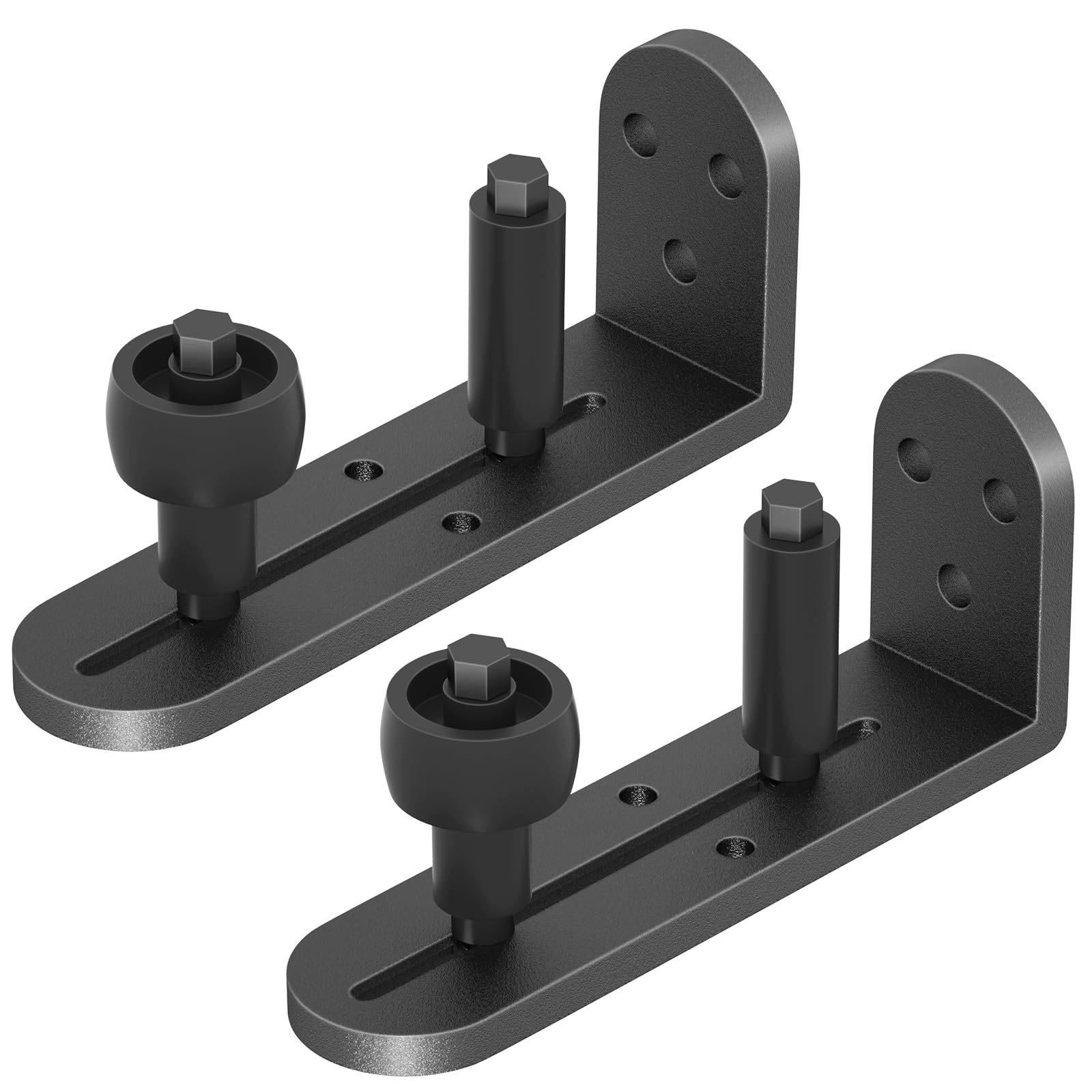 Sliding Barn Door Floor Guide, Adjustable Rollers Barn Door Hardware, Flush Flat Bottom Design, Rounded Edge Design, Quiet Bearings, 2PCS