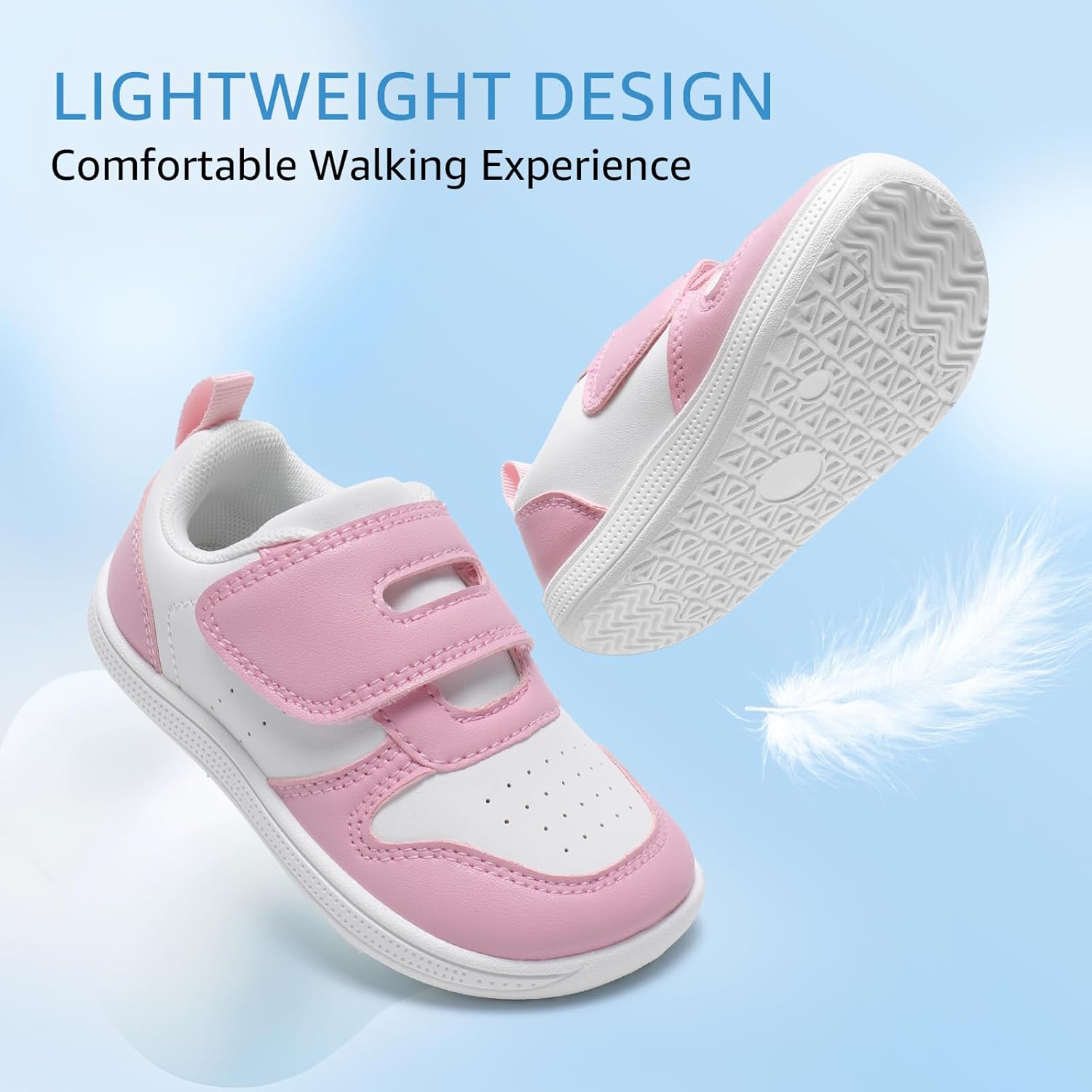 Toddler Wide Toe Box Barefoot Shoes Boys Girls Sneakers Zero Drop Kid Tennis Running Shoes Lightweight Non-Slip Comfortable Leather First Walking Shoe Outdoor Activities School - Image 8