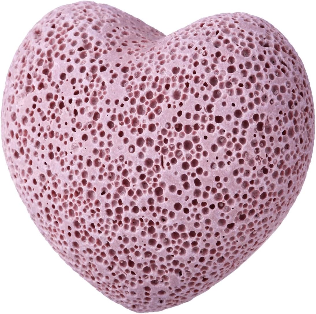 Nupuyai Pack of 15 Heart Shaped Lava Stones, Lava Rock Diffuser for Essential Oils, Palm Worry Stone for Reiki Balance Meditation, Pink