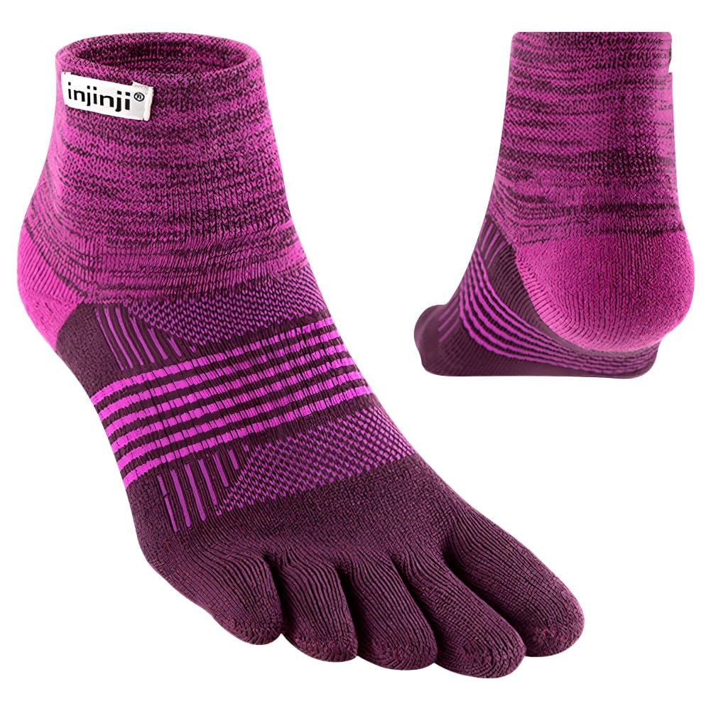 Mid Weight Womens Trail Run Toe Socks -