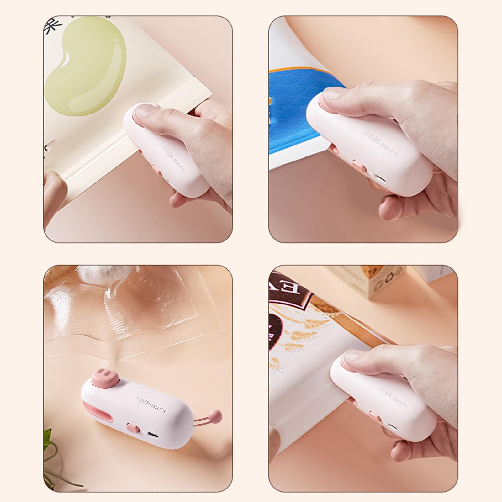 Termosigillatrice Portatile Per Alimenti - Sigilla E Taglia Sacchetti, Alimentata A Batterie AA, Multiuso - Foto 6