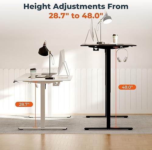Miniatura 10 de FitStand Escritorio de pie ajustable con memoria preestablecida, escritorio de pie eléctrico de 55 x 24 pulgadas, escritorio de oficina en casa,