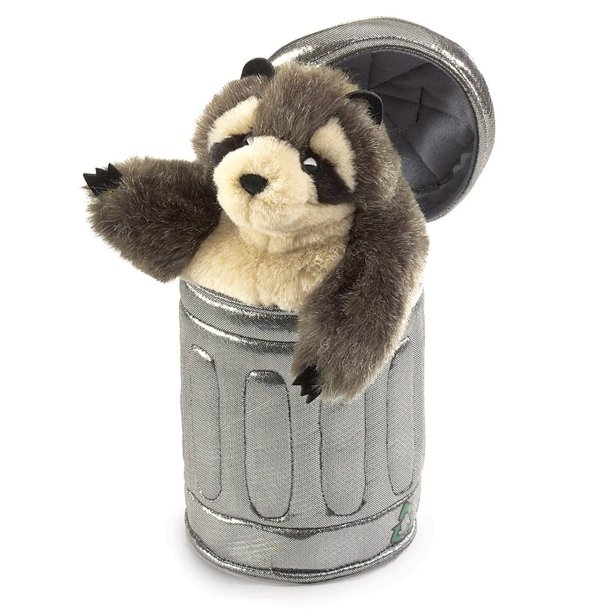 Amazon.com: Folkmanis Raccoon In Garbage Can Hand Puppet : Toys