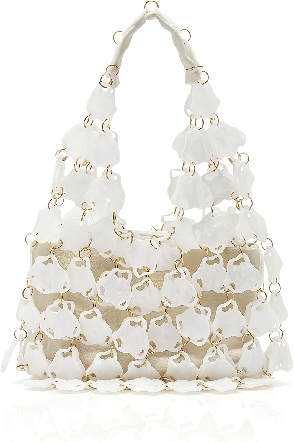 Miuco Beaded Beach inspired Bag Purses Hollow Out Seashell Vacation Bags