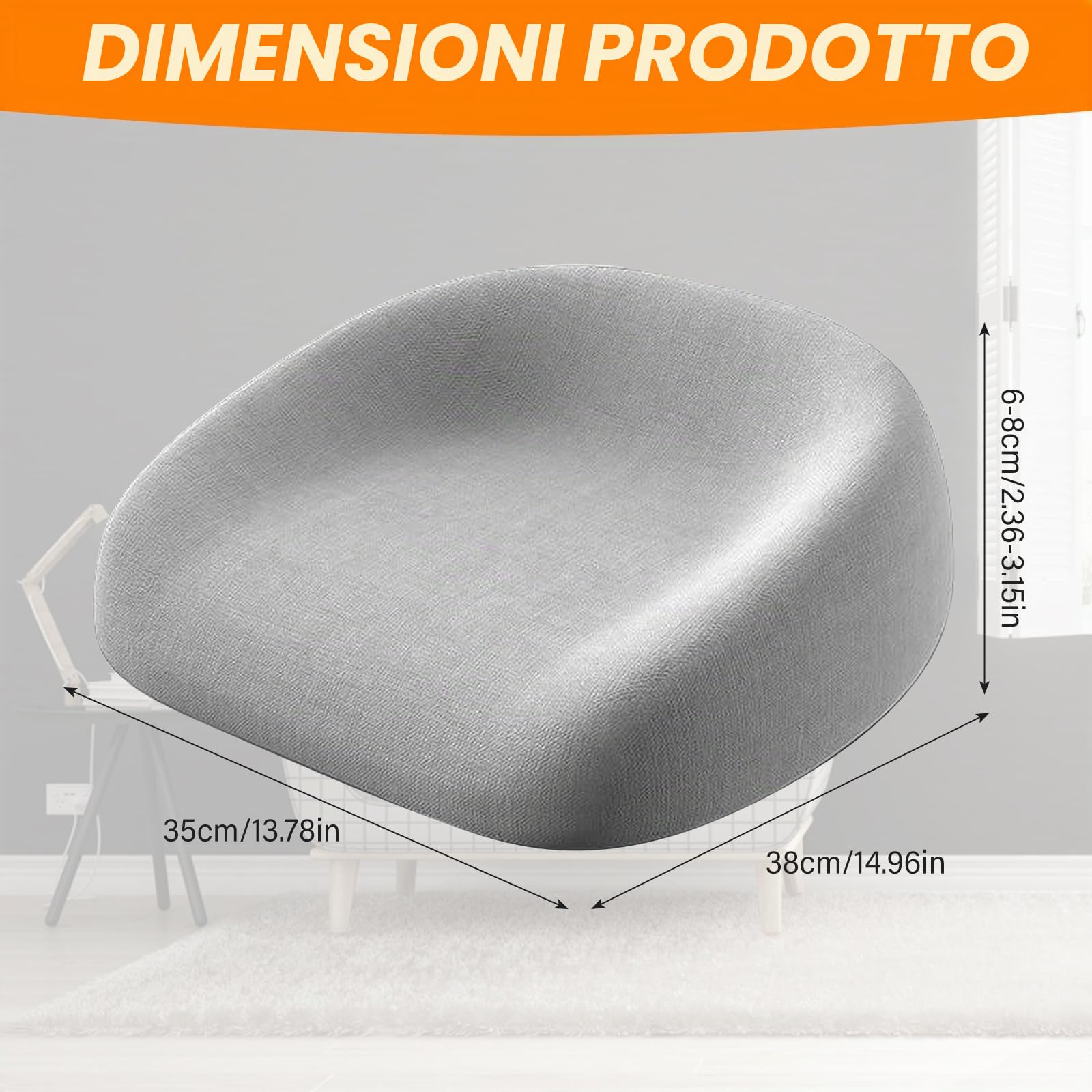 Rialzo Sedia Bambini Cuscino, Cuscino Sedia Bambini, Cuscino Da Seduta, 6 A 8 Cm Di Altezza, Antiscivolo, Lavabile, Portatile, Smontabile Per Tavolo Da Pranzo, Grigio