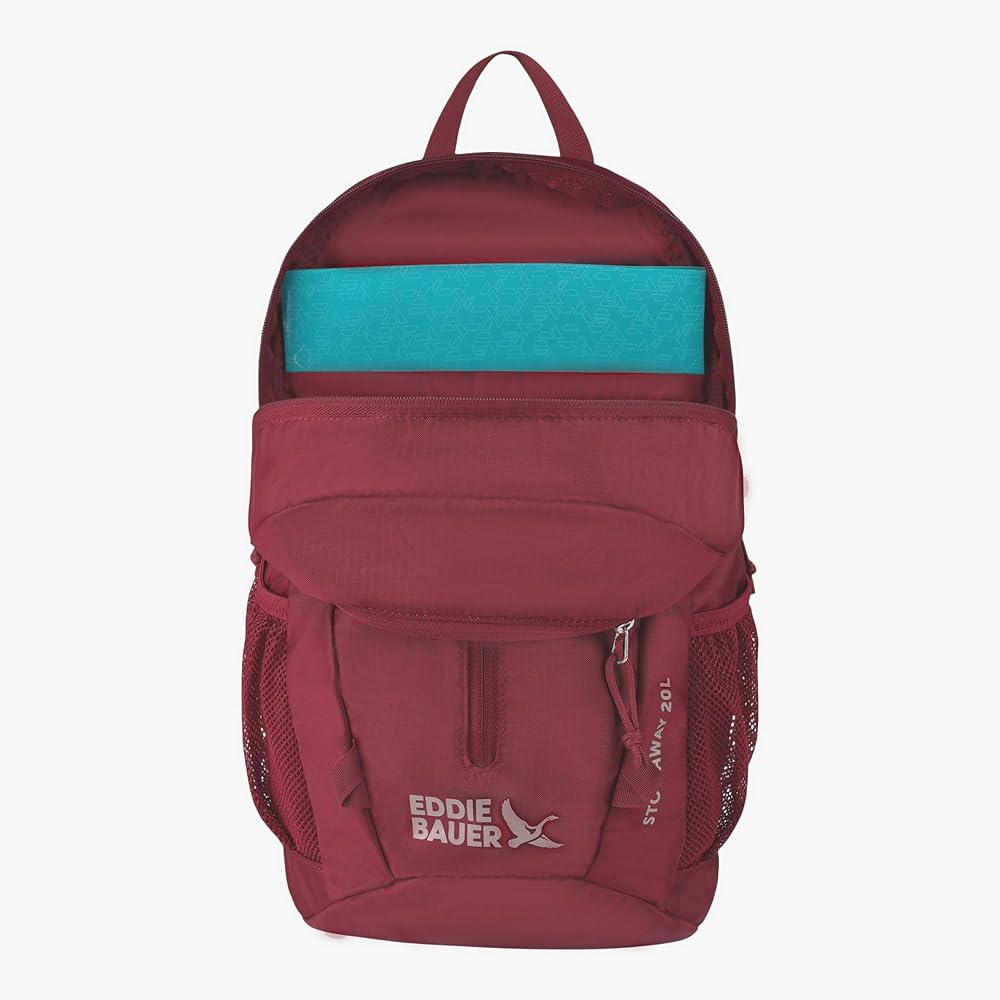 Eddie Bauer Stowaway Sac à dos pliable unisexe pour adulte Fabriqué à partir de polyester Ripstop Sac à dos de randonnée, Cerise noire