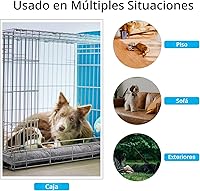 Vista 3 de Camas para Perros Almohadilla para Jaula para Perros Medianos/Grandes que se Ajusta a Jaulas de Perros, Almohadilla de Perrera Lavable y Gris