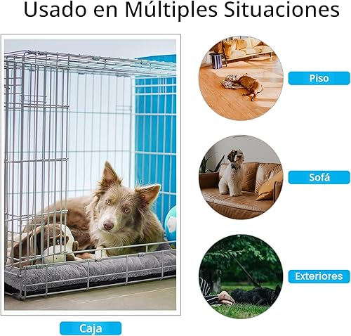 Miniatura 3 de Camas para Perros Almohadilla para Jaula para Perros Medianos/Grandes que se Ajusta a Jaulas de Perros, Almohadilla de Perrera Lavable y Gris