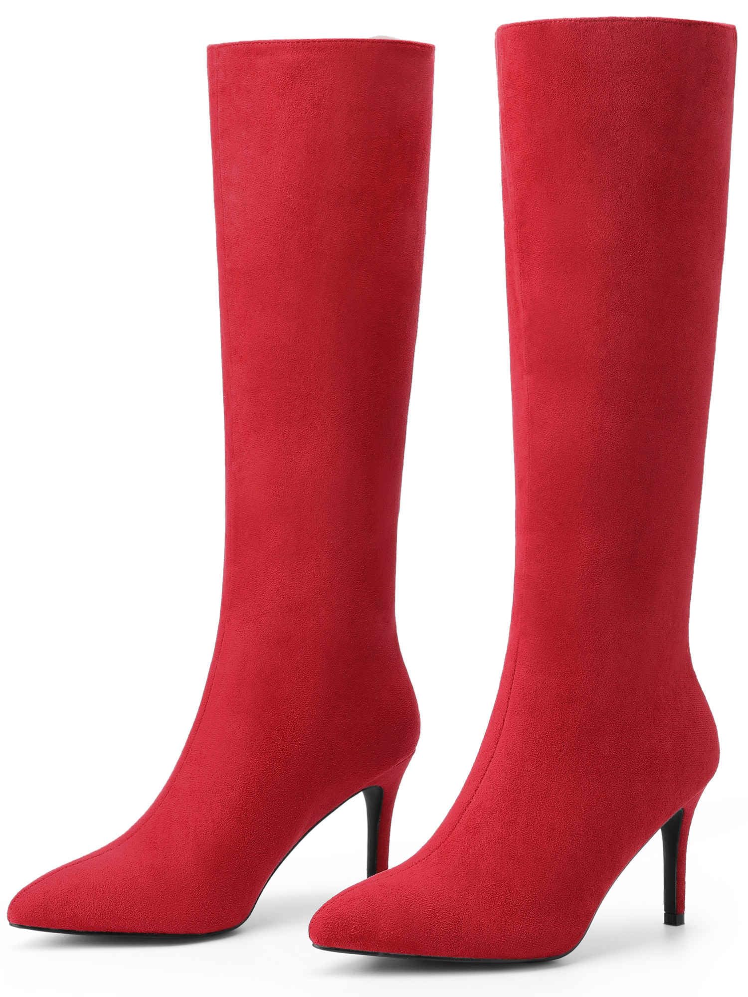 Perphy Classic Pointed Toe Stiletto Heel Knee High Boots for Women