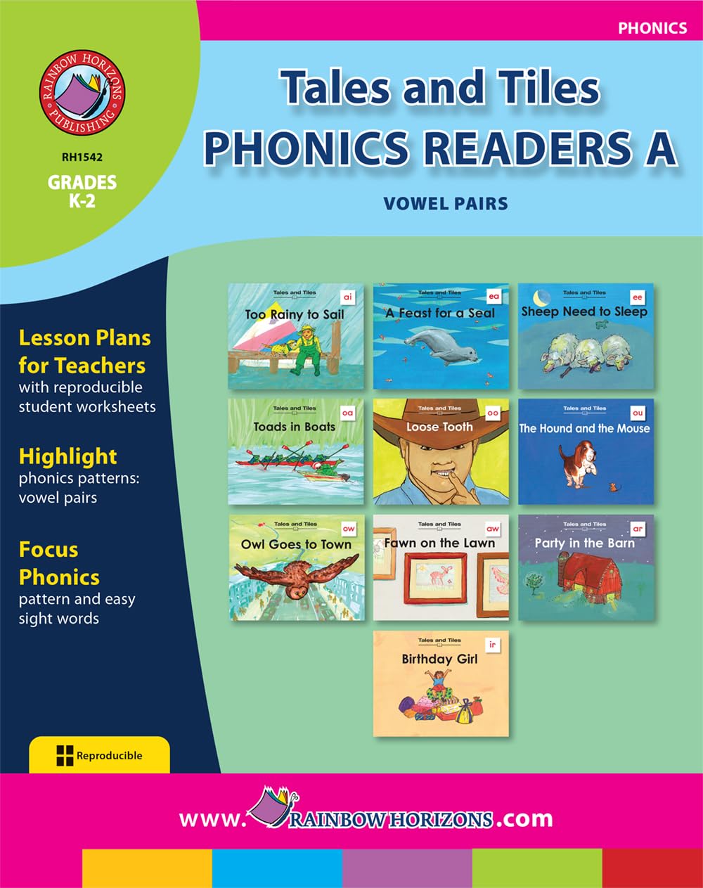 Tales and Tiles Phonics Readers A: Vowel Pairs Gr. K-2 - Rainbow Horizons Publishing